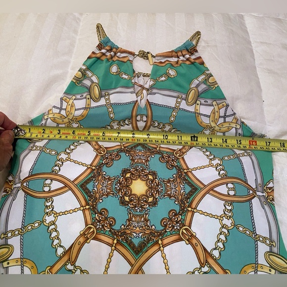 Cache Medium sized bra top built in sexy metallic woven and chain golden color - Picture 7 of 12